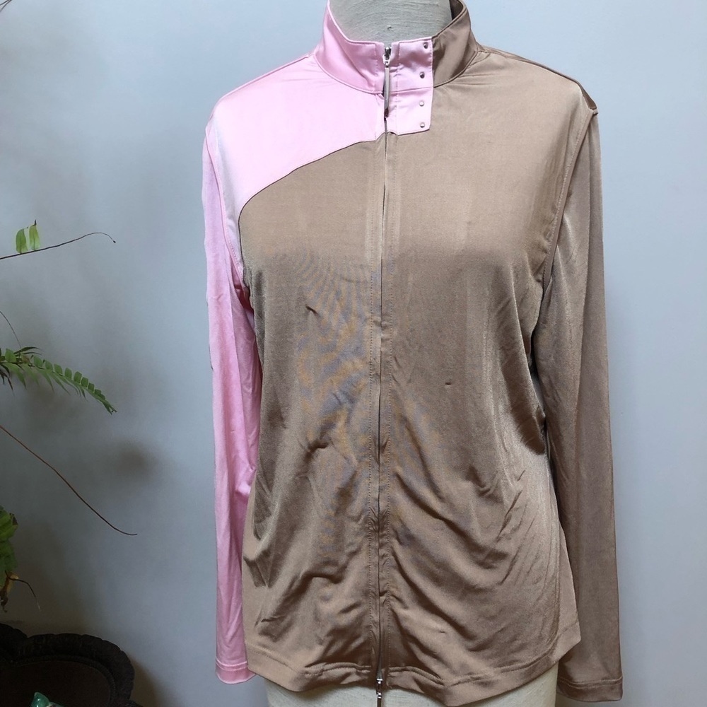 𝅺JAMIE Sadock‎ full zip lightweight golf jacket Peek a boo eyelet Long sleeve